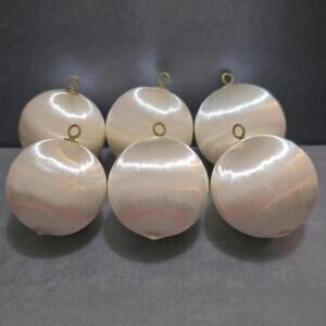 6 Piece White Satin Balls Christmas Ornaments